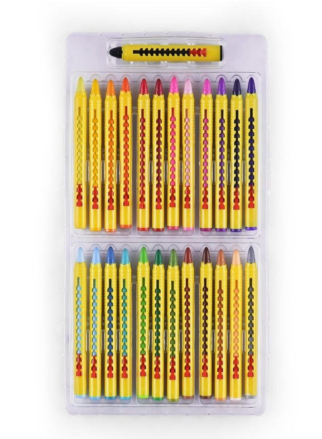 Stic 25 Retractable Crayons Colouring Book Toddler Grip Control Unbreakable Washable Erasable Twistable Non Toxic Edible finger block drawing Toy baby safe kindergarten return gift kids 1 year Pencil - Image 3